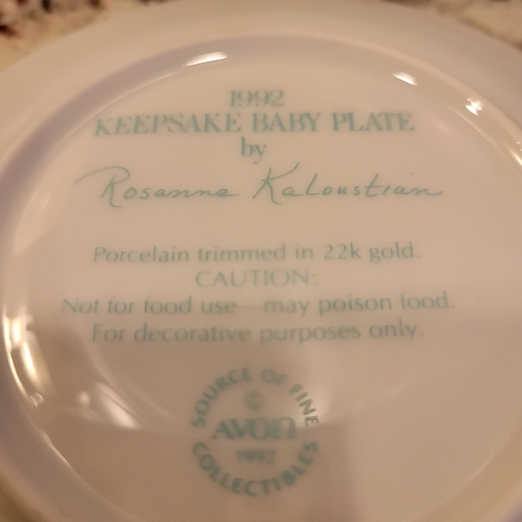 Avon 1992 Keepsake Baby Plate Fine Collectibles - Prescious Sleeping Baby - Picture 4 of 8